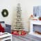 7.5ft. Pre-Lit Slim Flocked Nova Scotia Spruce Artificial Christmas Tree with Warm White LED Lights